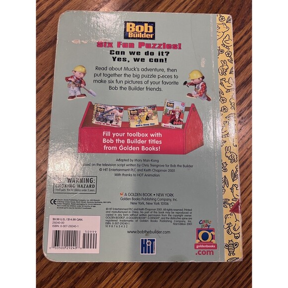 Bob the Builder 6 Puzzle activity Book Muck Gets Stuck Vintage Golden books Rare - Picture 4 of 4